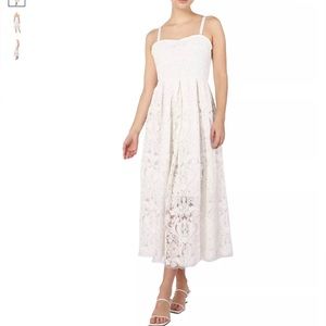 White bridal shower lace dress